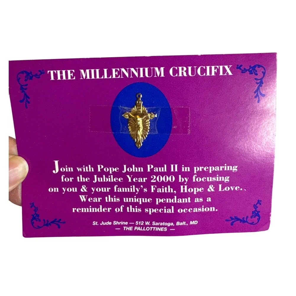 Millennium Crucifix Pendant Pope John Paul II‎ Jubilee Year 2000 St Jude Shrine